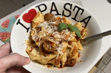 Sugo with pork & fennel sausages and handmade pappardelle